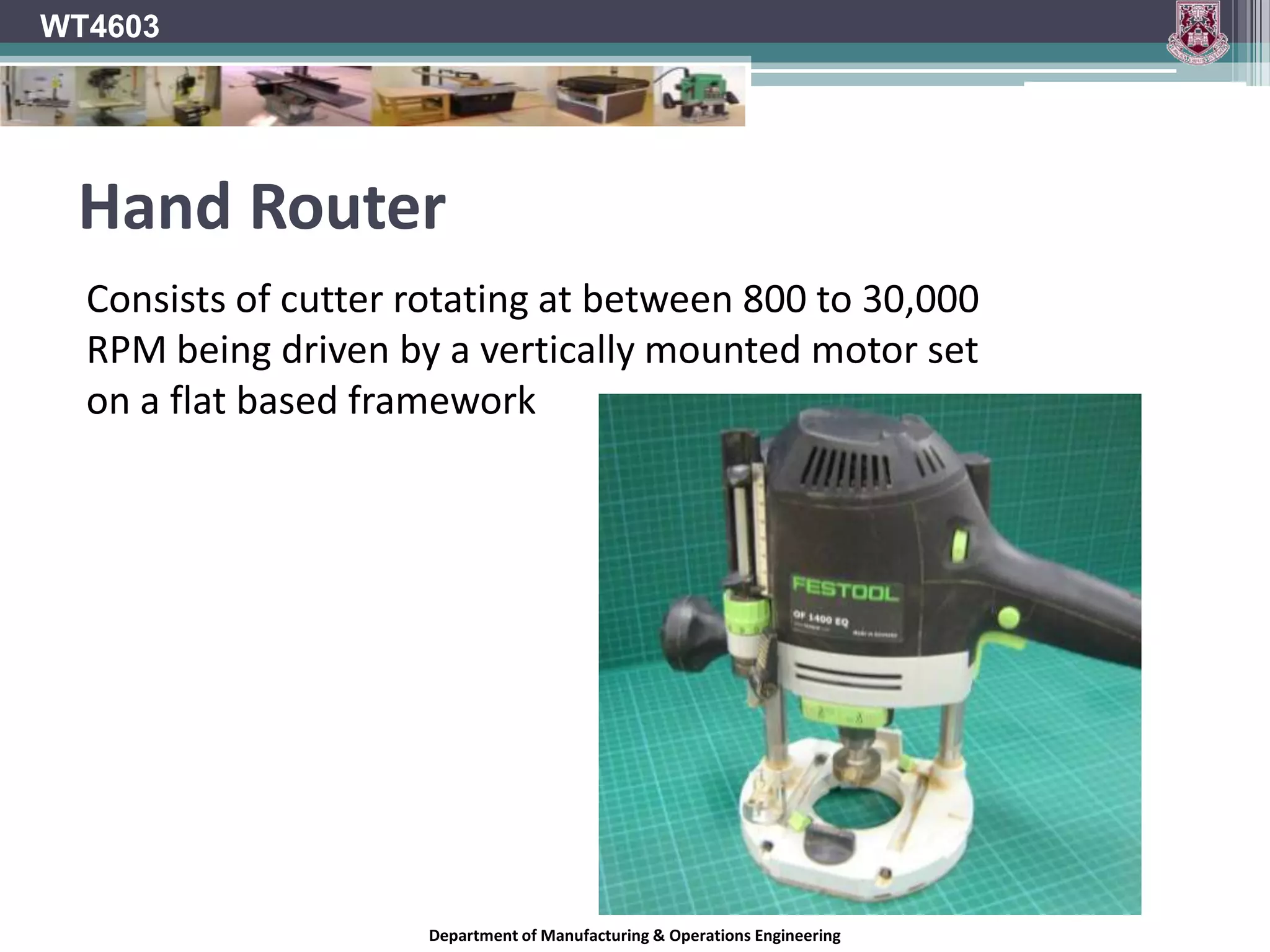 WT4603Surface PlaningDepartment of Manufacturing & Operations Engineering