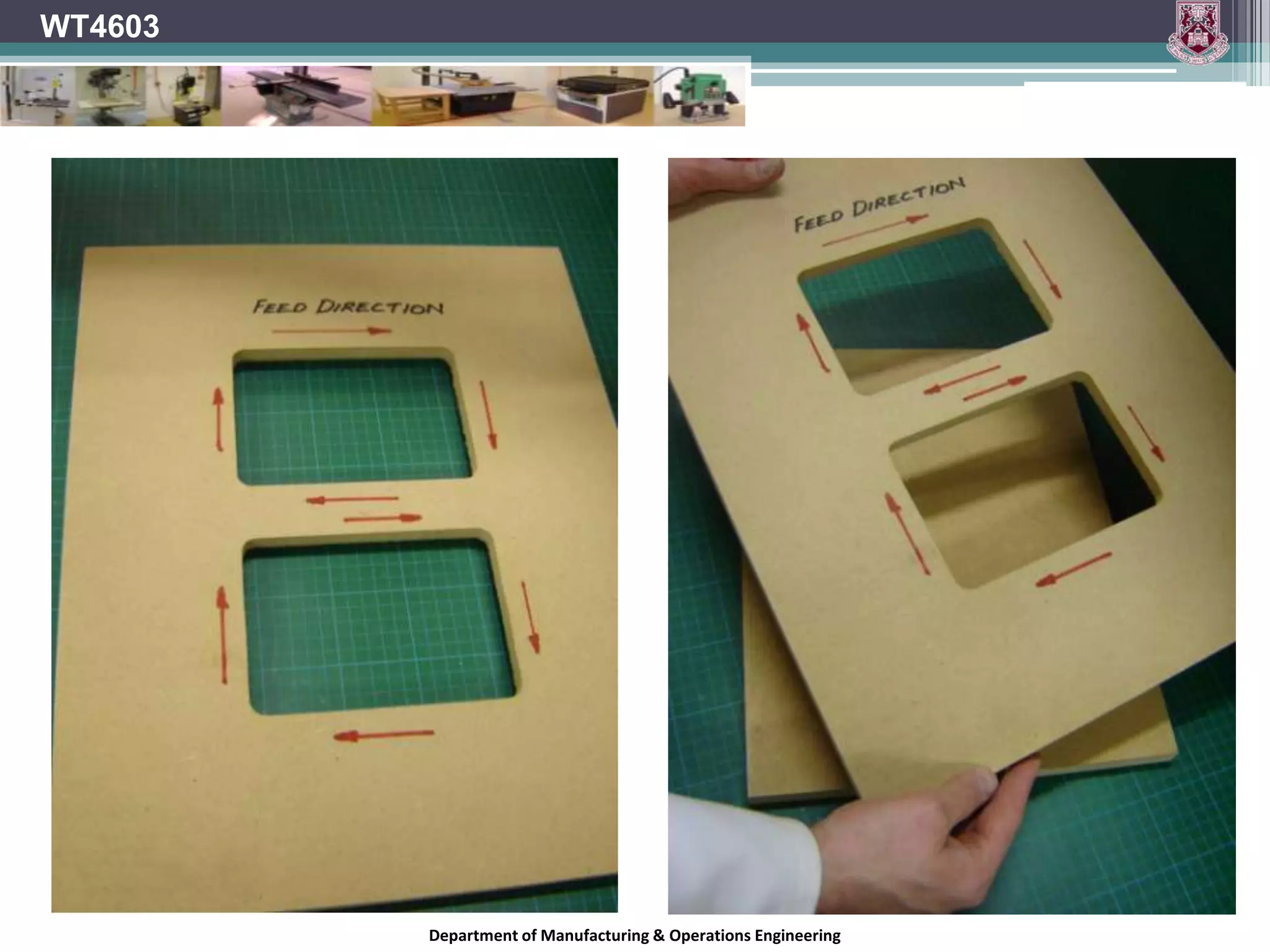 If you push the router into the material from position (A), the router will pull to your left.