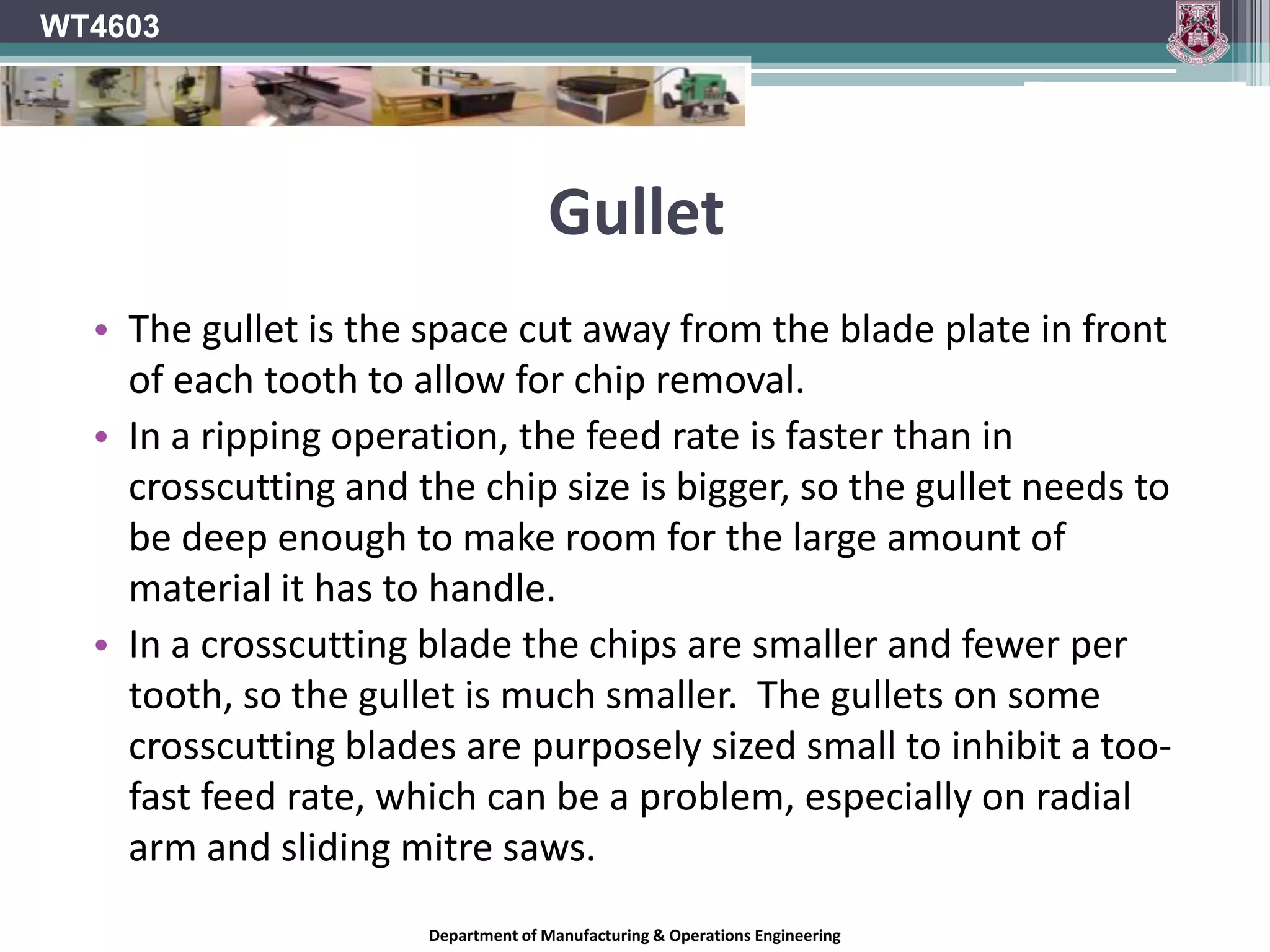 WT4603Tooth ConfigurationDepartment of Manufacturing & Operations Engineering