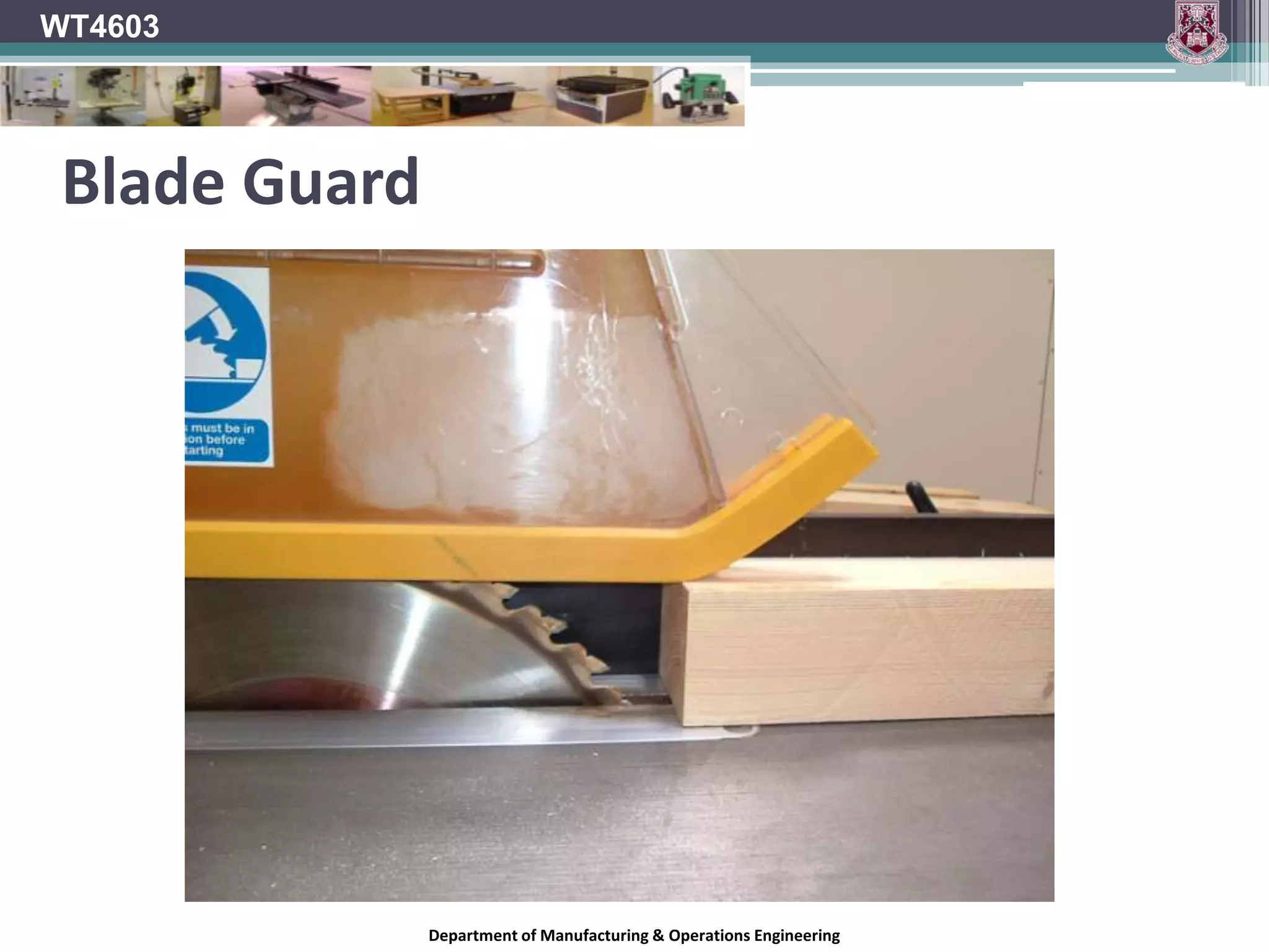 CalculationsWT4603Problem 2A circular saw has a motor that revolves at 1500 Rev/minThe  of the blade is 720mm.Calculate the rim speed for the blade.Department of Manufacturing & Operations Engineering