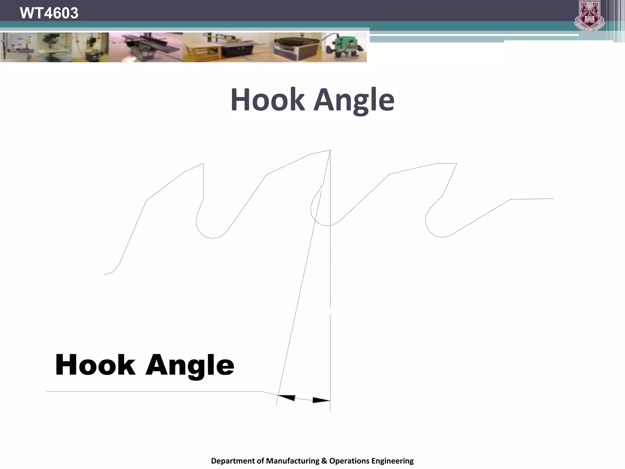 Risk control measuresIt is essential that the machine be provided with:A means of electrical isolation using a fused switch-disconnector on or adjacent to the machine, and that it is controlled by a starter incorporating overload protection and no-volt releaseA conveniently positioned, mushroom-headed stop button or suitable other control device that can quickly stop the machine in an emergencyWT4603Department of Manufacturing & Operations Engineering