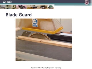 CalculationsProblem 1	A saw blade of   750mm is required to run at a rim speed of  3048m/min	Calculate the number of revs per min that will achieve this speed.P   =     x  x R		       P		   3048R  =   ----------  =   -----------------   =  1294.3 RPM	   	    x  	     3.142 x .750 	WT4603Department of Manufacturing & Operations Engineering