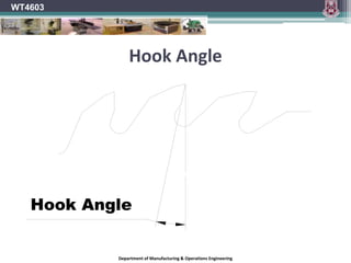 Risk control measuresIt is essential that the machine be provided with:A means of electrical isolation using a fused switch-disconnector on or adjacent to the machine, and that it is controlled by a starter incorporating overload protection and no-volt releaseA conveniently positioned, mushroom-headed stop button or suitable other control device that can quickly stop the machine in an emergencyWT4603Department of Manufacturing & Operations Engineering