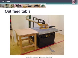 WT4603Incorrect settingMaterial once cut is positioned between the rotating blade and the fixed fence