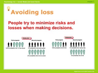 Avoiding loss People try to minimize risks and losses when making decisions. chapter 7  