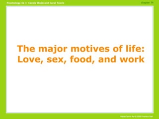 The major motives of life: Love, sex, food, and work chapter 14  
