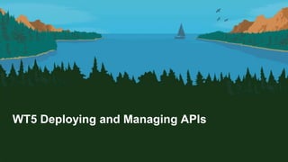 WT5 Deploying and Managing APIs
 