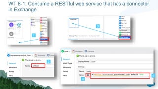 WT 8-1: Consume a RESTful web service that has a connector
in Exchange
1
2
3
5
4
 