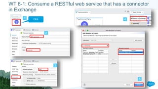 WT 8-1: Consume a RESTful web service that has a connector
in Exchange
1
2
3
4
5
Click
 