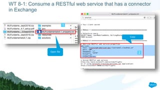 WT 8-1: Consume a RESTful web service that has a connector
in Exchange
1
2Open file
Copy
 