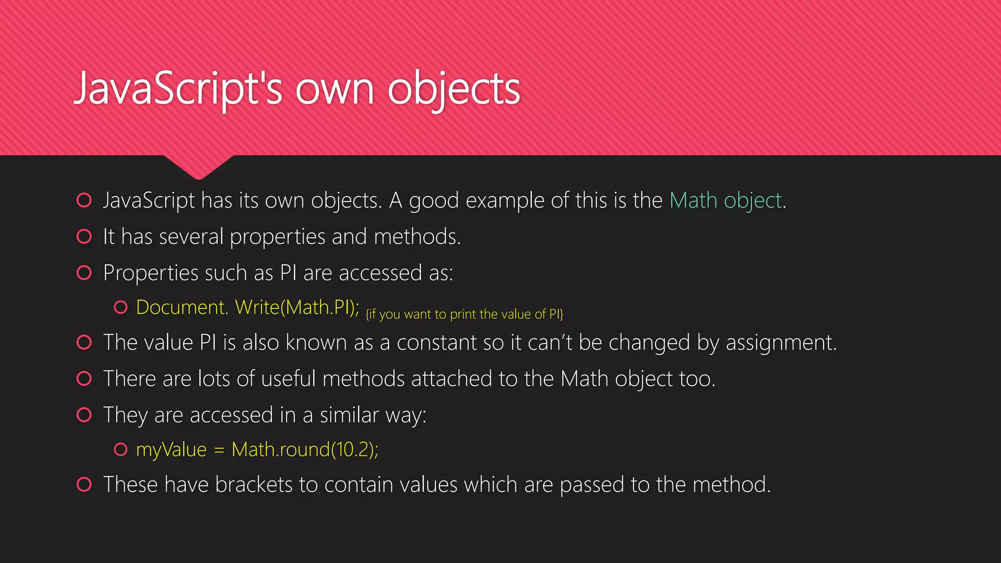 JavaScript own objects(Web Technology) | PPT