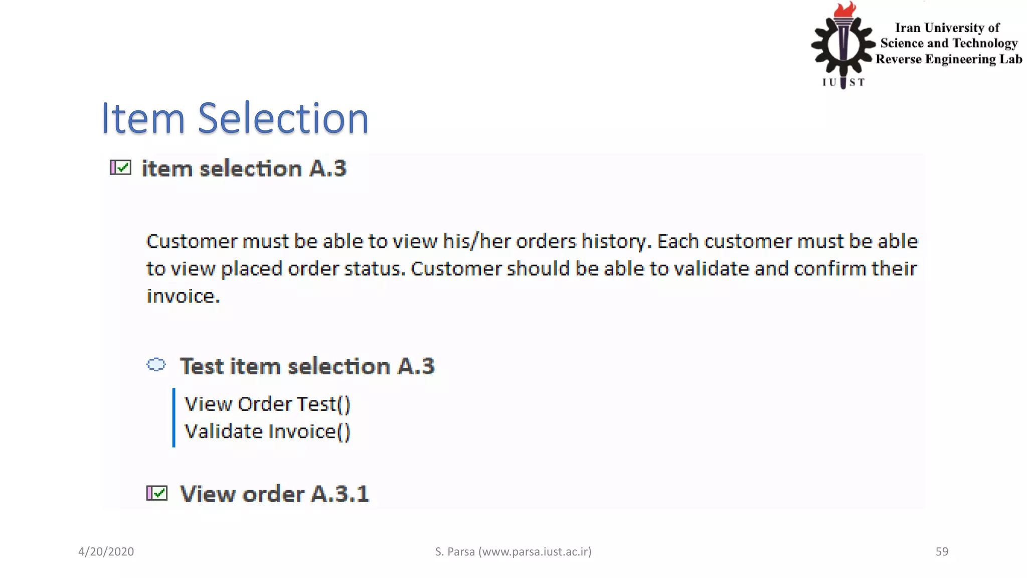 4/20/2020 S. Parsa (www.parsa.iust.ac.ir) 59
 