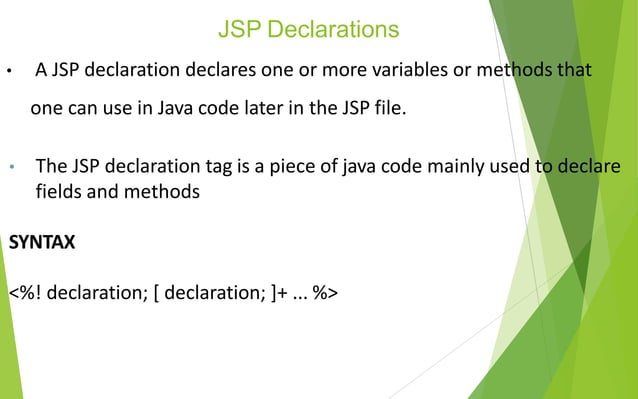 INTRODUCTION TO JSP,JSP LIFE CYCLE, ANATOMY OF JSP PAGE AND JSP ...