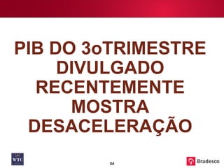 PIB DO 3oTRIMESTRE DIVULGADO RECENTEMENTE MOSTRA DESACELERAÇÃO 