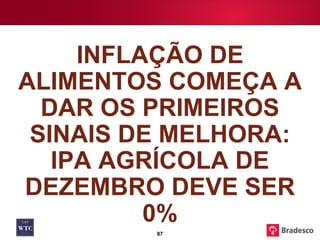 INFLAÇÃO DE ALIMENTOS COMEÇA A DAR OS PRIMEIROS SINAIS DE MELHORA: IPA AGRÍCOLA DE DEZEMBRO DEVE SER 0% 
