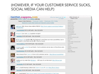 (HOWEVER, IF YOUR CUSTOMER SERVICE SUCKS,
SOCIAL MEDIA CAN HELP.)
 