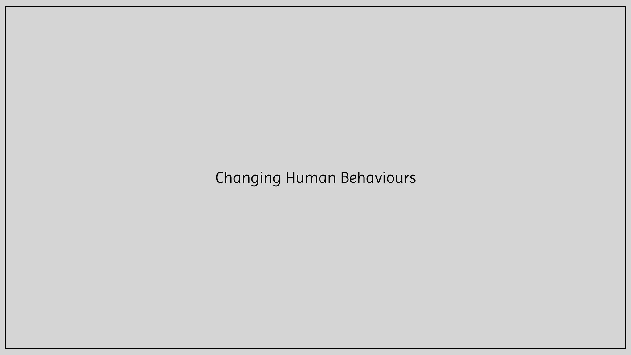 Changing Human Behaviours
 