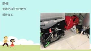 準備
空港で箱を受け取り
組み立て
 