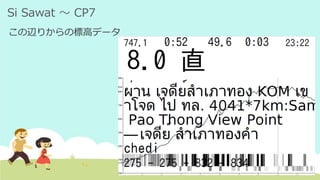 Si Sawat ～ CP7
この辺りからの標高データ
 