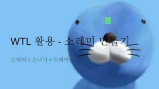 WTL 활용 - 소레미 만들기
소레미 = 소나기 + 도레미
 