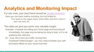 Analytics and Monitoring Impact
For site visits, your best friend should be Google Analytics:
Here you can track metrics i...