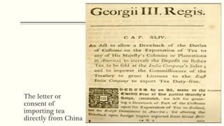 The letter or
consent of
importing tea
directly from China
 