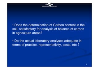 W T Lopes da Silva soil carbon analysis methods july 2010