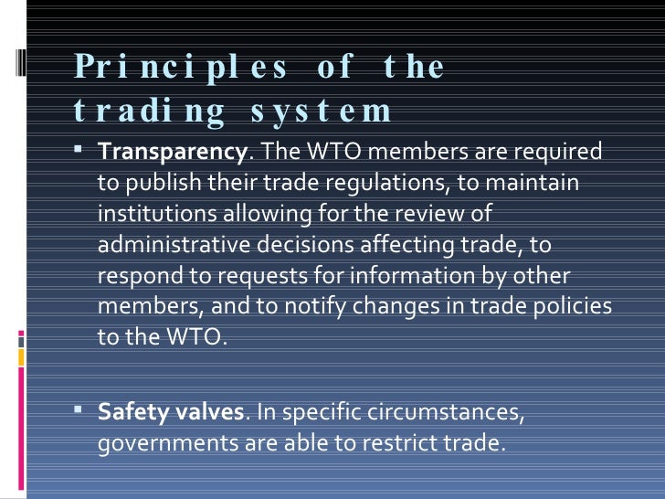 Principles of trading system wto