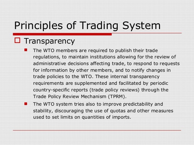 Principles of trading system wto