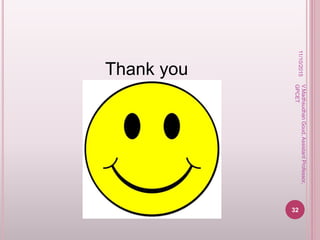 Thank you
11/10/2015
32
V.MadhsudhanGoud,AssistantProfessor,
GPCET
 