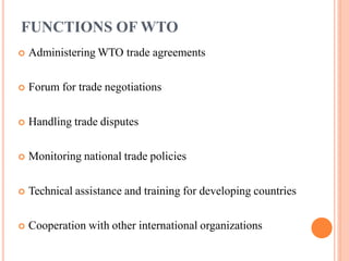 PRINCIPLES OF WTO
The basic principles of the WTO (according to the WTO):
 Trade Without Discrimination
1. Most Favoured ...