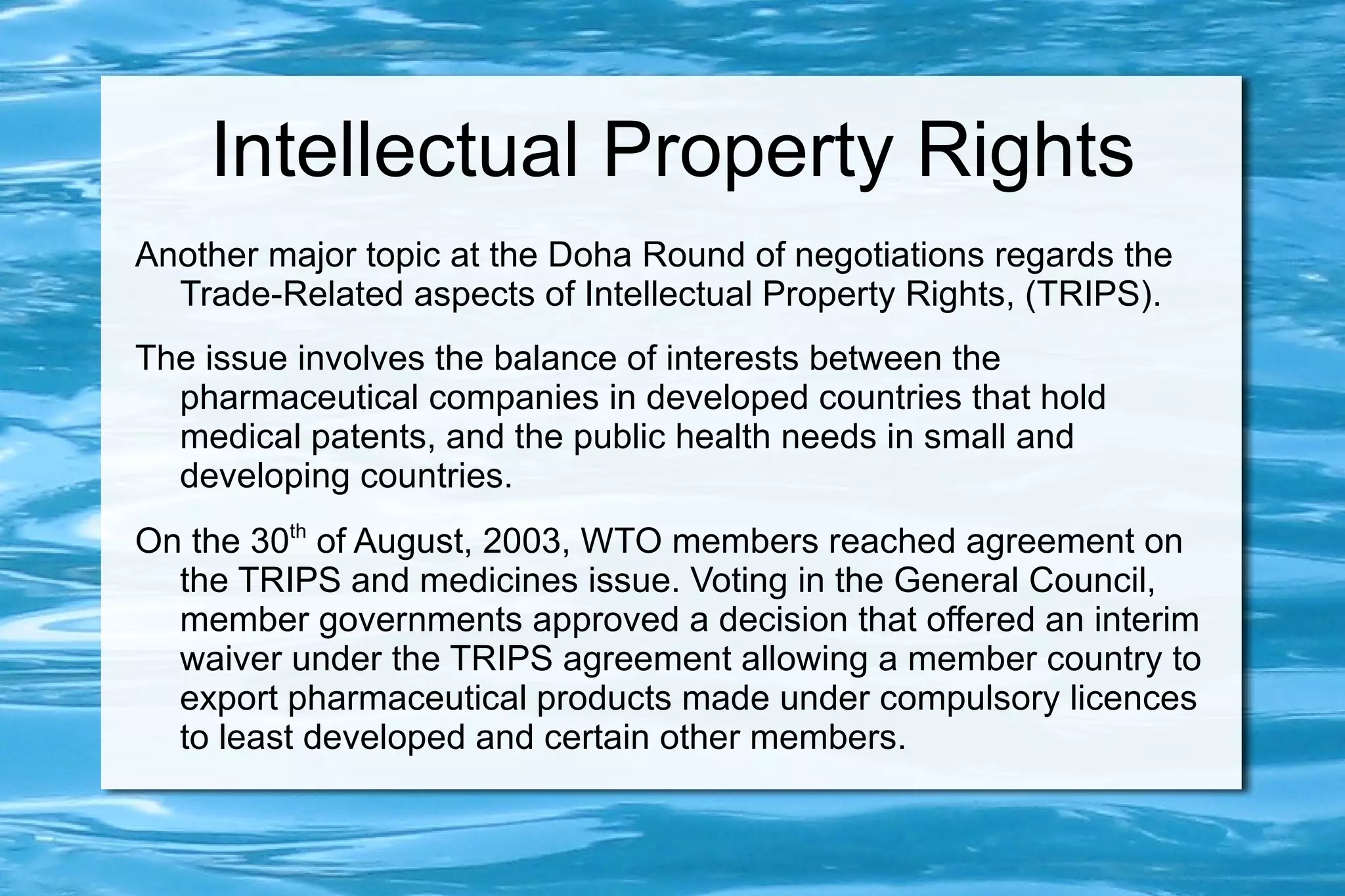 The US also tried to create an International Trade Organization (ITO). 