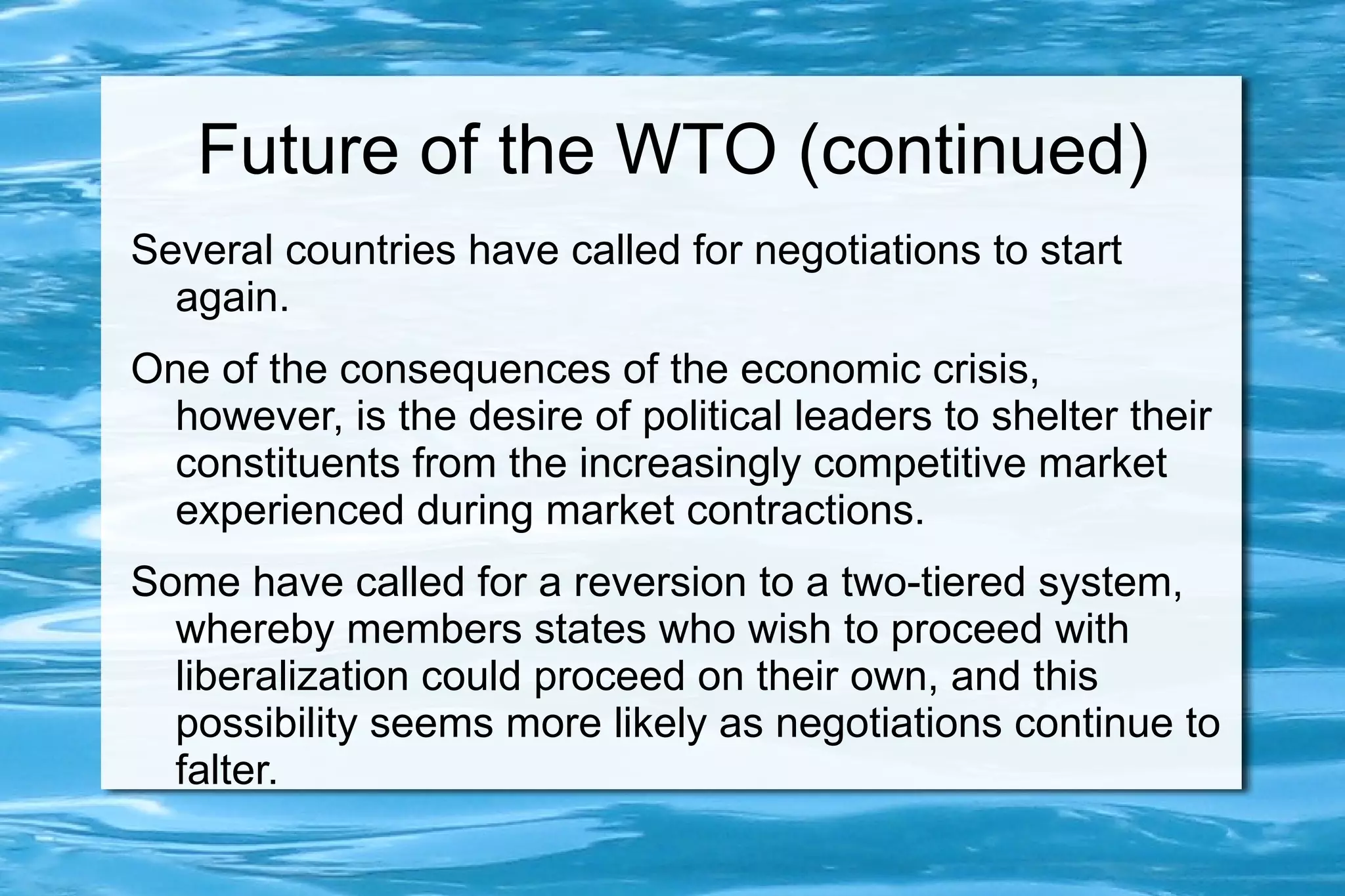 The Tokyo Round (1973-79) focused on tariff reductions as well as non-tariff barriers to trade. 
