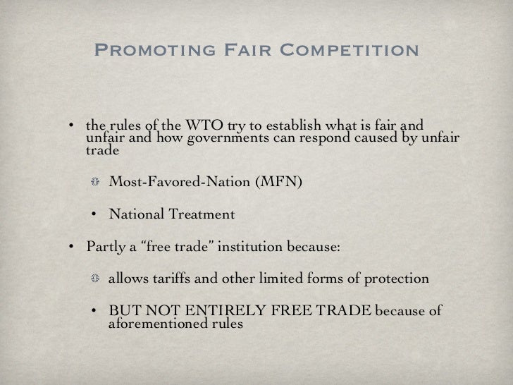Principles of trading system wto