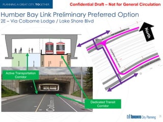 Humber Bay Link Preliminary Preferred Option
26
2E – Via Colborne Lodge / Lake Shore Blvd
 