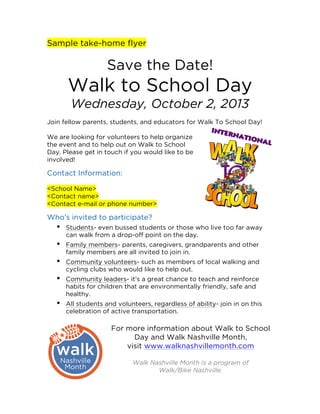 Walk to School Day Planning Guide | PDF | Education
