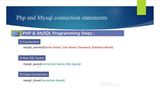 Php and Mysql connection statements
 