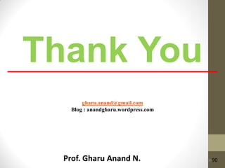 Thank You
90
gharu.anand@gmail.com
Blog : anandgharu.wordpress.com
Prof. Gharu Anand N. 90
 