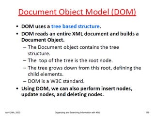April 29th, 2003 Organizing and Searching Information with XML 119
 