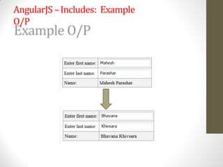 AngularJS –Includes: Example
O/P
 