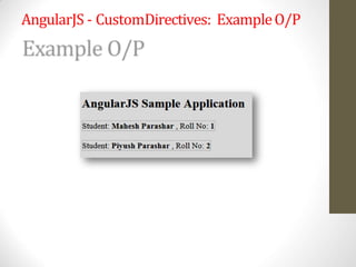 AngularJS - CustomDirectives: ExampleO/P
 