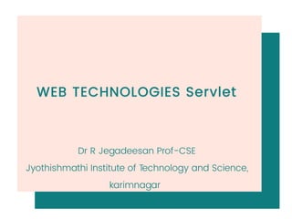 WEB TECHNOLOGIES Servlet | PDF