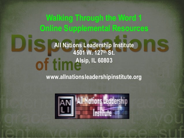 dispensations of the bible all nations leadership institute run chart en español