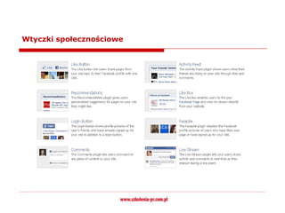 Wtyczki społecznościowe
 