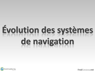 Évolution des systèmes
     de navigation

                  FredCavazza.net