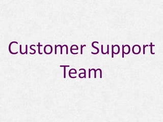 Customer Support 
Team 
 