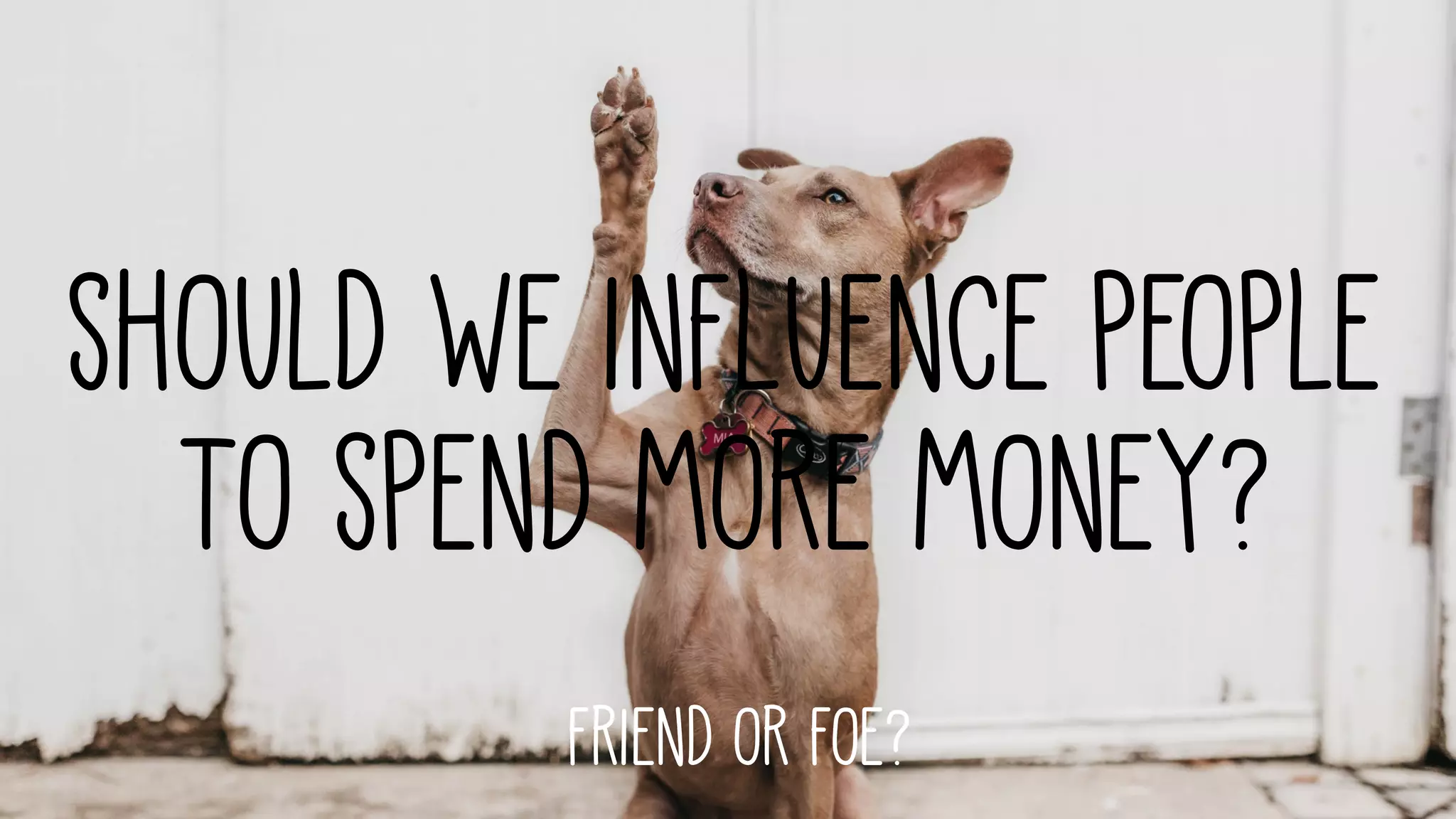 Friend or foe?
Should we influence people
to spend more money?
 