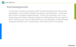 World Usability Day Singapore 2008