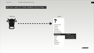WUD Heilbronn | BIxD & Usability | 14.11.2013

!12

RECAP: WAS IST EINE MARKE NOCH MAL?

Ursprung

heute

?
Unternehmen
Produkt
Service
Verhalten
Performance
Kommunikation
Versprechen
Image
Story
Logo
Identity
Experience
Interface
…

… machen
… kommunizieren
… einlösen & halten

 