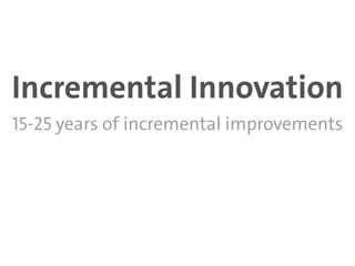 Incremental Innovation
15-25 years of incremental improvements
 